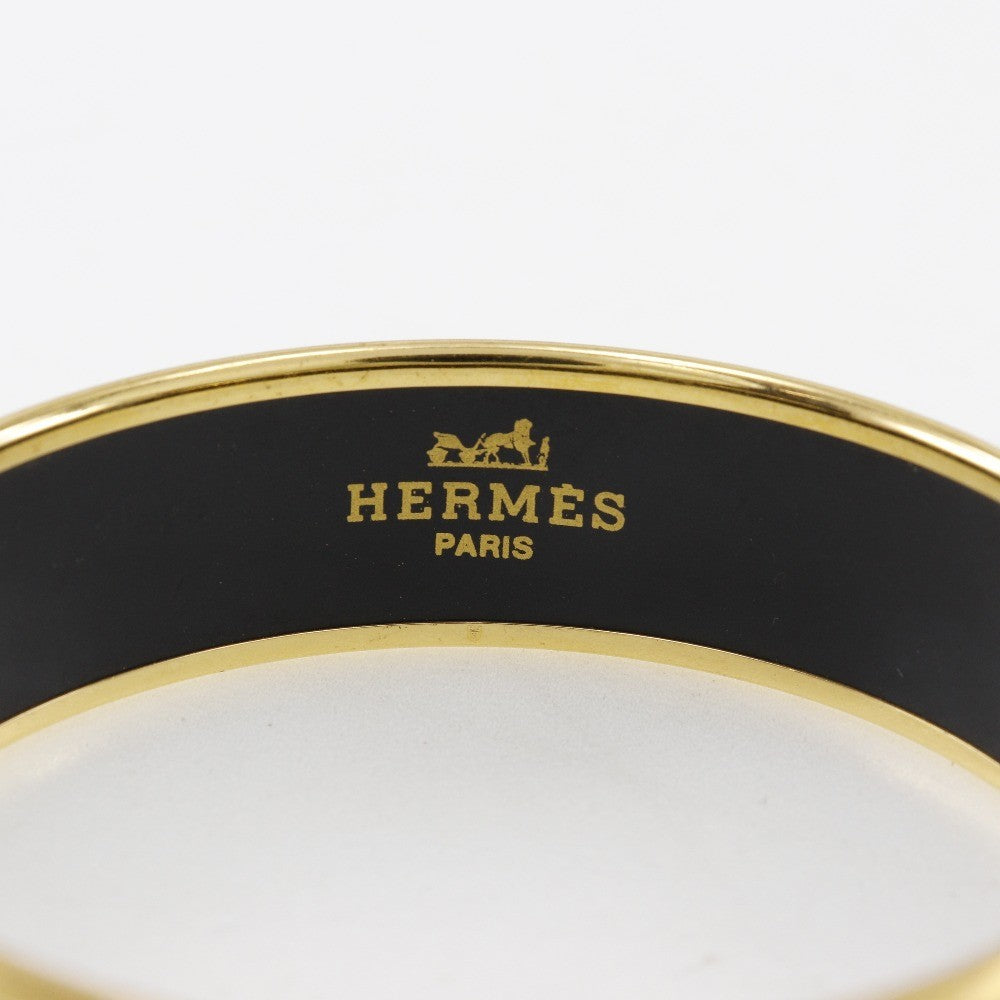 Hermes Caleche Bangle Bracelet Enamel, GREEN, GOLD_PLATED, Bracelet