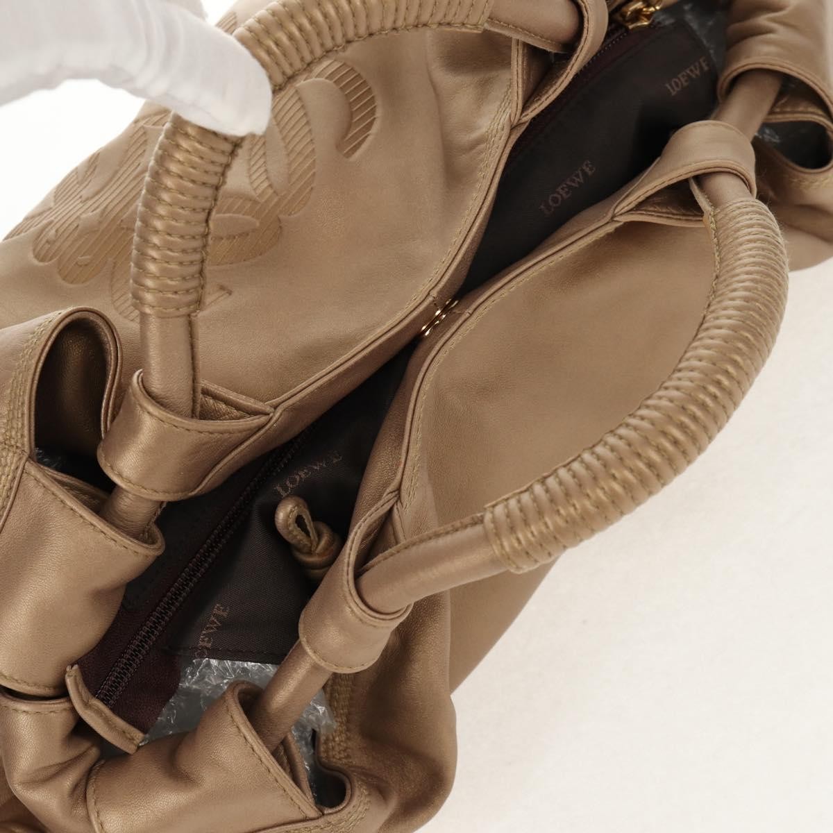 Loewe Anagram Logo Nappa Aire Hand Bag Leather, GOLD, LEATHER, Handbag