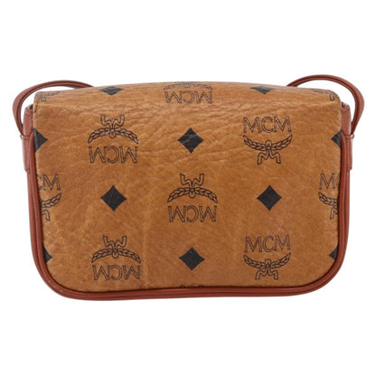 MCM Visetos Shoulder bag Canvas and Leather, BROWN, CANVAS, Shoulder bag