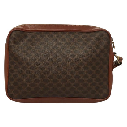 Celine Macadam Pochette Canvas and Leather, BROWN, CANVAS, Clutche & pouche