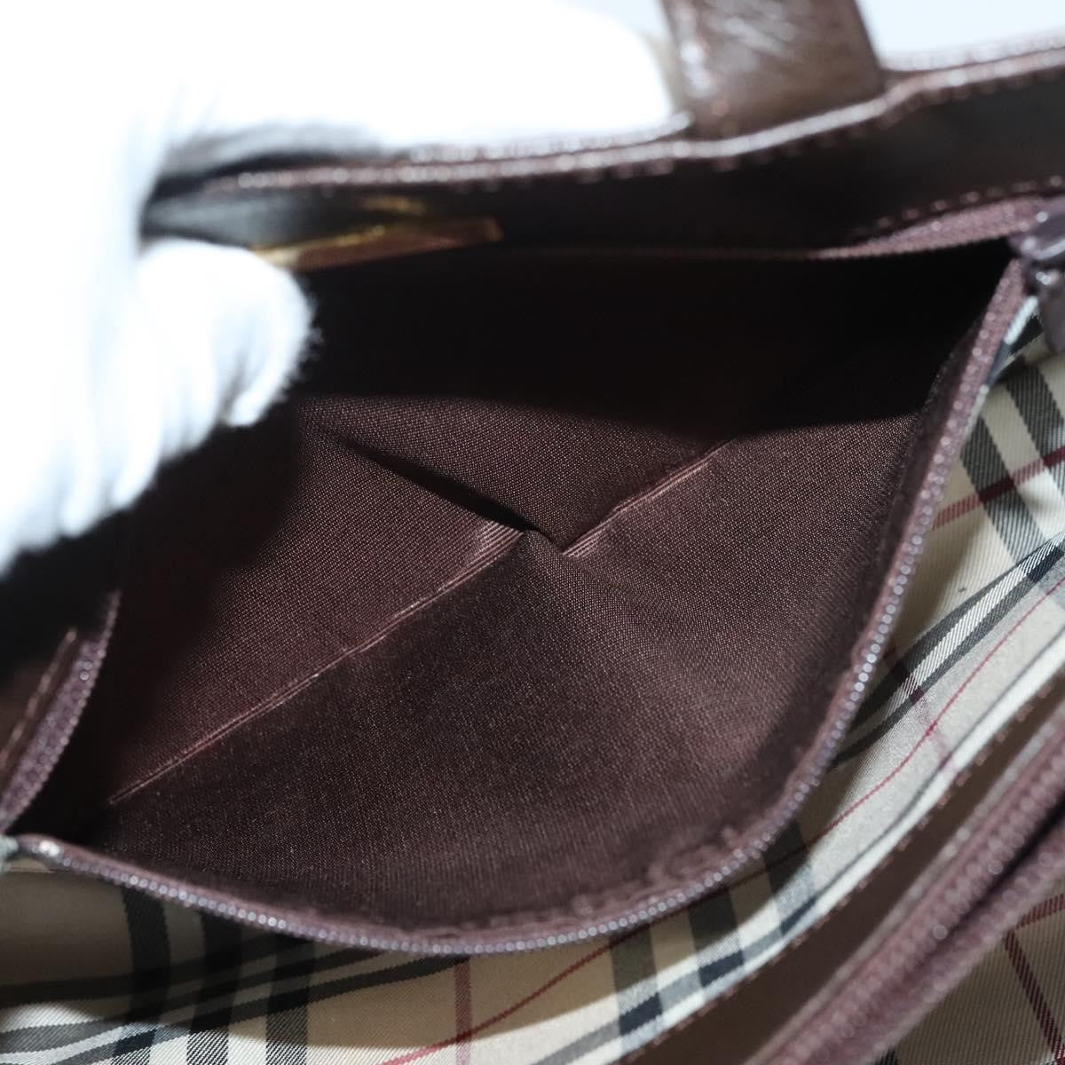 Burberry Vintage Handbag Leather, BROWN, LEATHER, Handbag