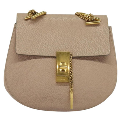 Chloe Drew Shoulder Bag Leather, PINK, LEATHER, Shoulder bag