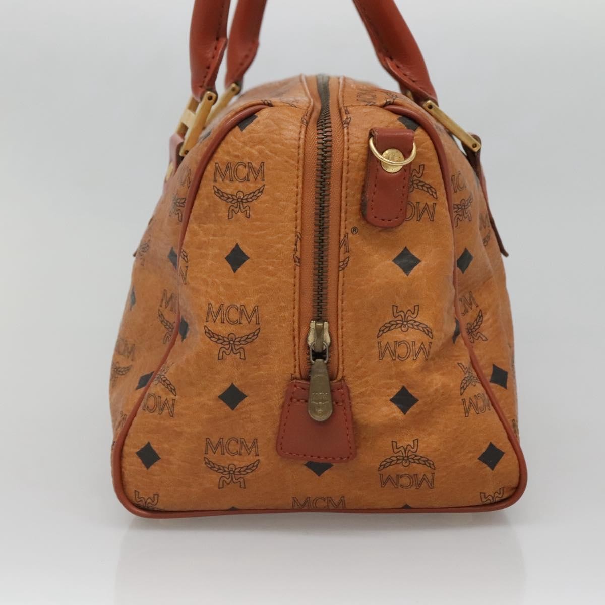 MCM Visetos Handbag Canvas and Leather, BROWN, PVC, Handbag