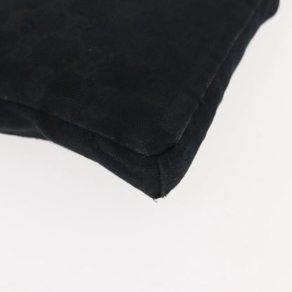 Gucci Vintage Double Belt Bag GG Canvas with Leather, BLACK, CANVAS, Shoulder bag