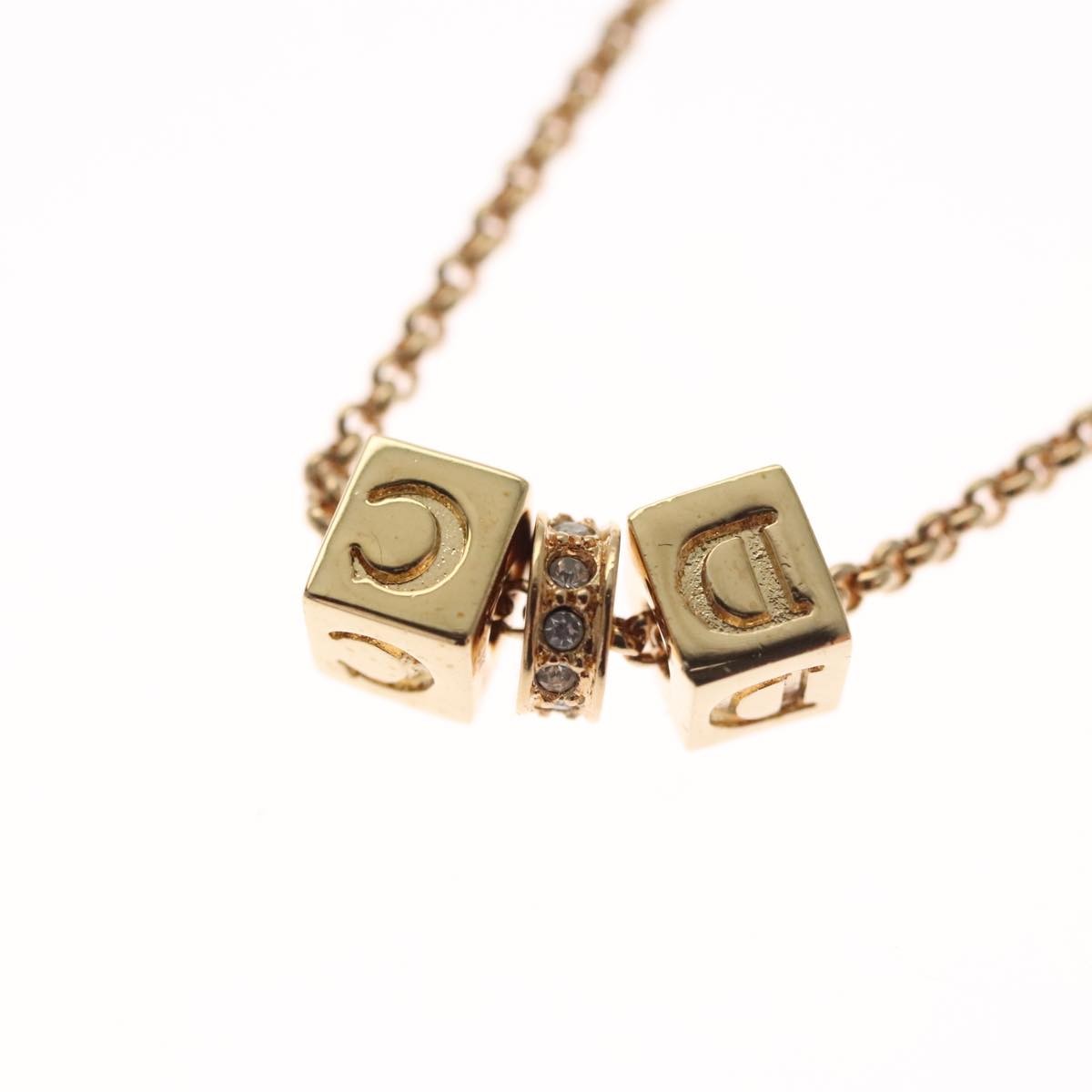 Christian Dior CD Pendant Necklace Metal, GOLD, METAL, Necklace