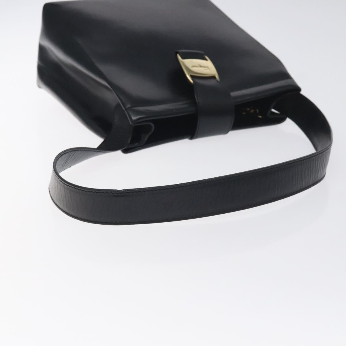 Salvatore Ferragamo Vala Shoulder Bag Leather, BLACK, LEATHER, Shoulder bag
