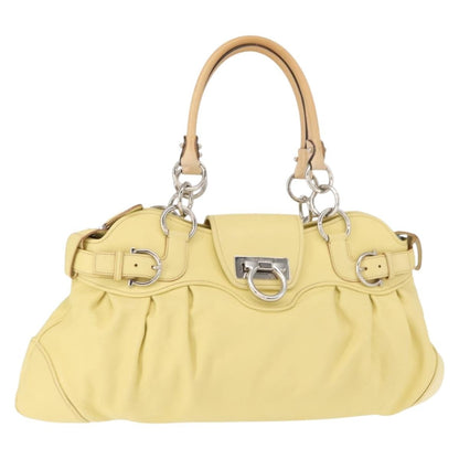 Salvatore Ferragamo Marisa Satchel Leather, YELLOW, LEATHER, Tote bag