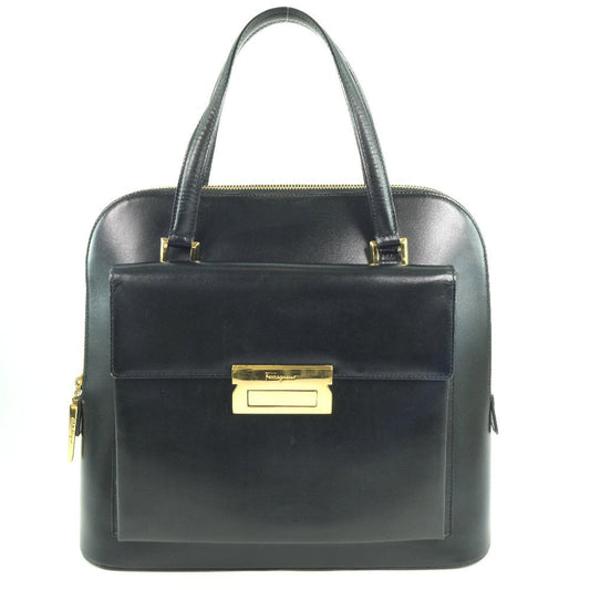 Salvatore Ferragamo Vintage Top handle handbag Calfskin, BLACK, LEATHER, Handbag