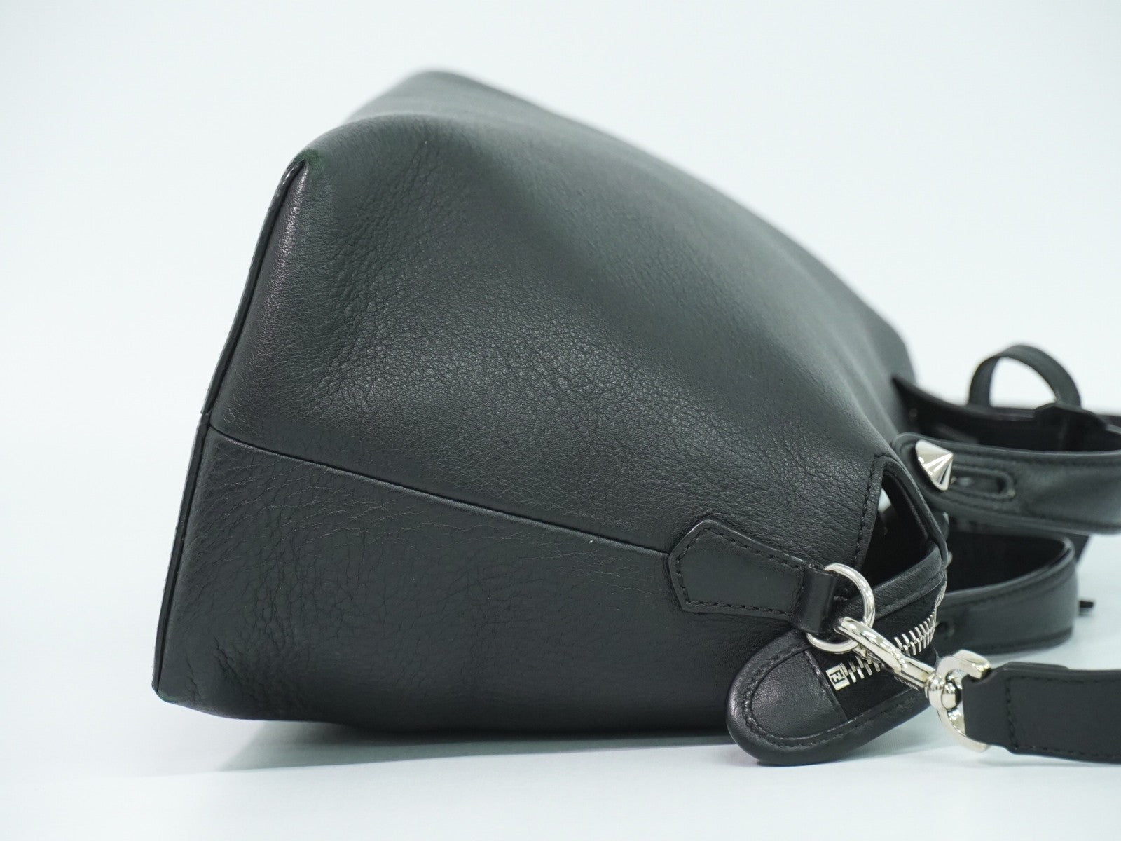 Fendi By The Way Satchel Leather, BLACK, LEATHER, Handbag