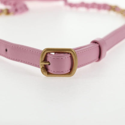 Chanel Flat CC Crossbody Bag Leather, PINK, LEATHER, Crossbody bag