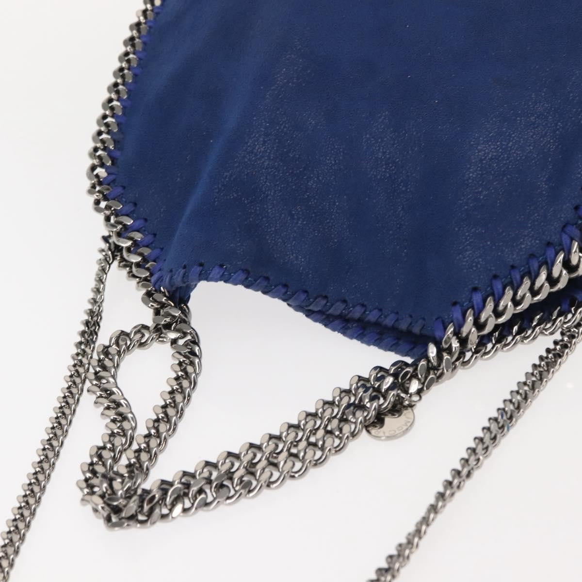 Stella McCartney Falabella Fold Over Crossbody Bag Shaggy Deer, BLUE, POLYESTER, Shoulder bag