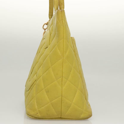 Chanel Medallion Tote Quilted Caviar, YELLOW, LEATHER, Tote bag