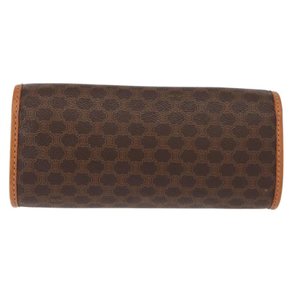 Celine Macadam Pochette Canvas and Leather, BROWN, CANVAS, Clutche & pouche