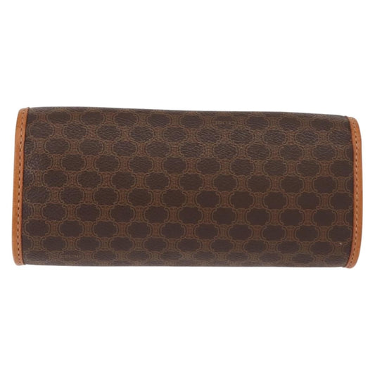 Celine Macadam Pochette Canvas and Leather, BROWN, CANVAS, Clutche & pouche