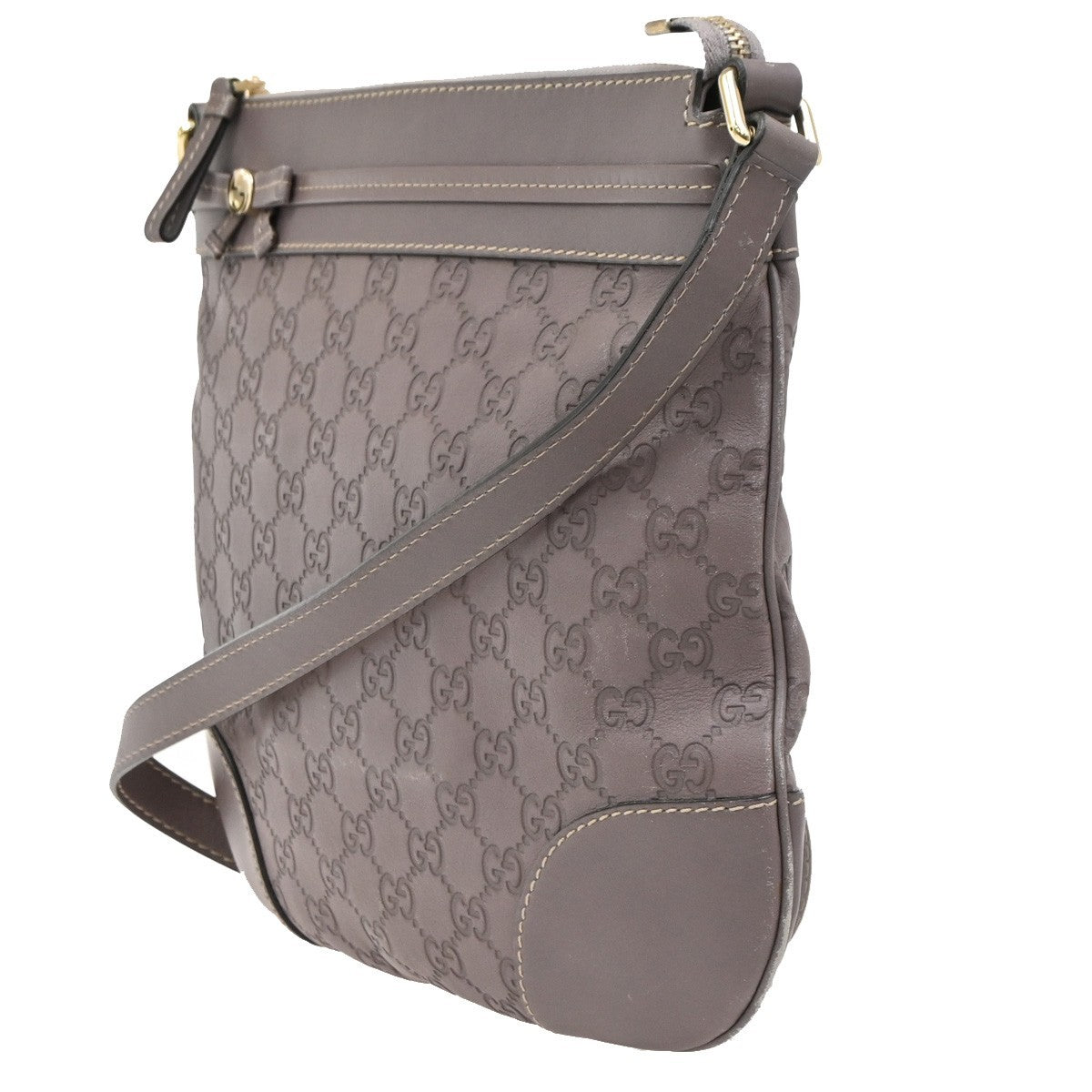 Gucci Mayfair Messenger Bag Guccissima Leather, PURPLE, LEATHER, Shoulder bag