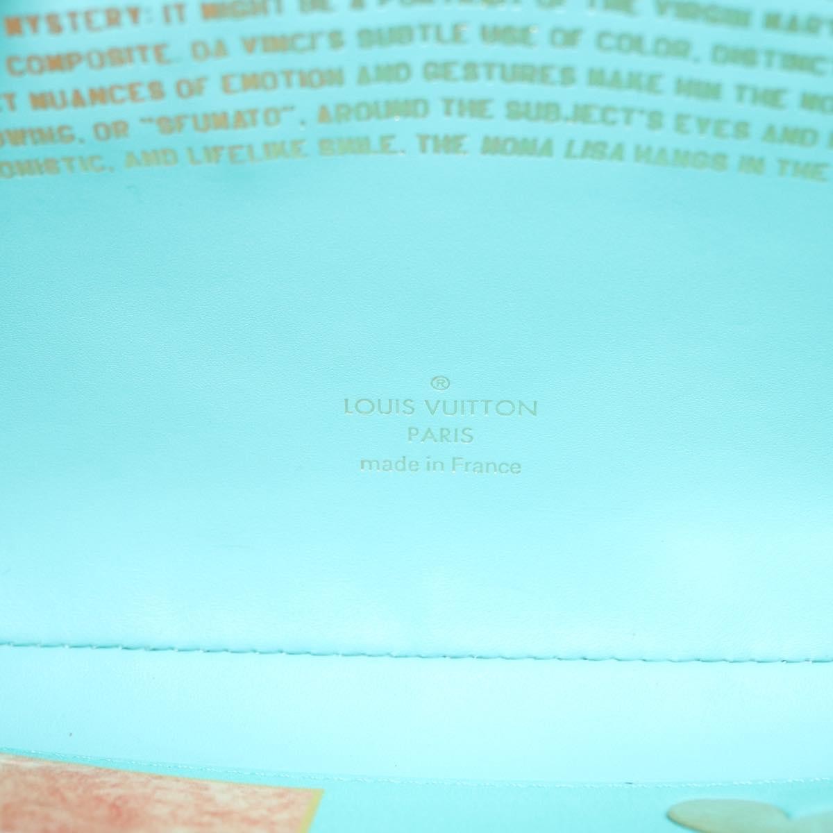 Louis Vuitton Pochette Clutch Limited Edition Jeff Koons Da Vinci Print Canvas, GREEN, PVC, Clutche & pouche