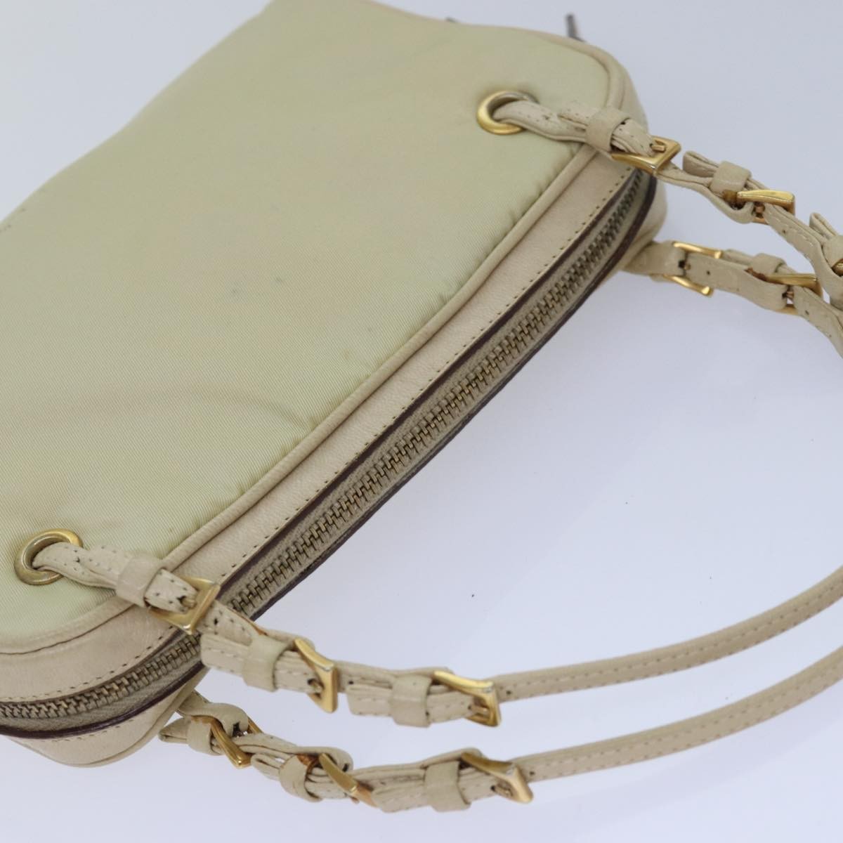 Prada Vintage Handbag Tessuto, BEIGE, NYLON, Handbag