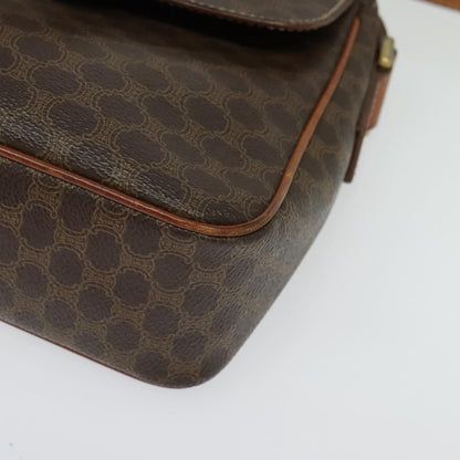 Celine Macadam Shoulder Bag PVC Leather, BROWN, CANVAS, Shoulder bag