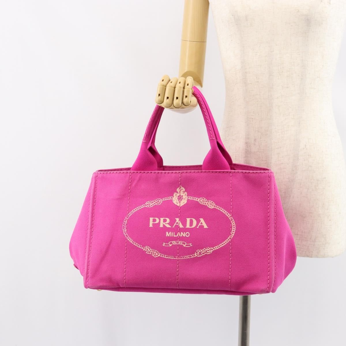 Prada Canapa Tote Canvas, PINK, CANVAS, Tote bag