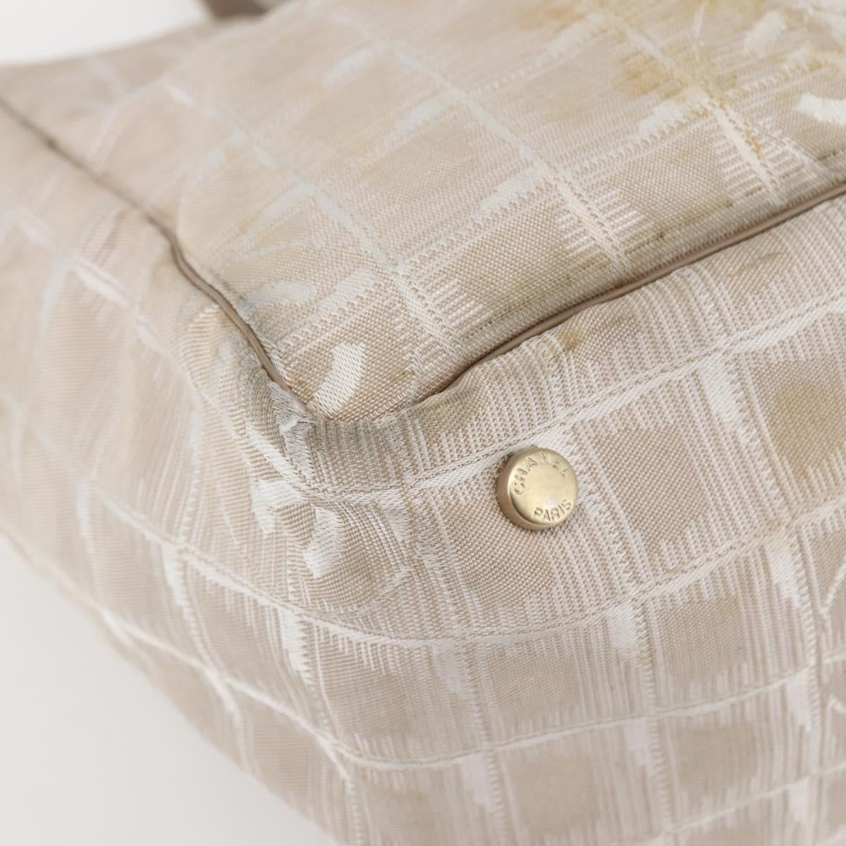 Chanel Travel Line Tote Nylon, BEIGE, NYLON, Tote bag