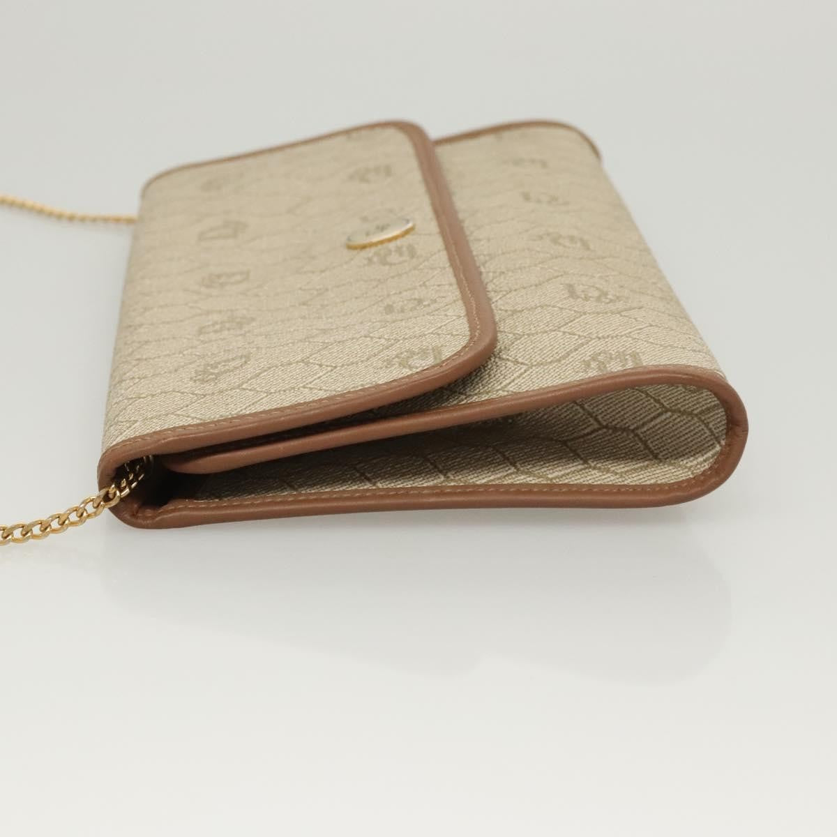 Christian Dior Vintage Honeycomb chain Canvas, BEIGE, CANVAS, Shoulder bag