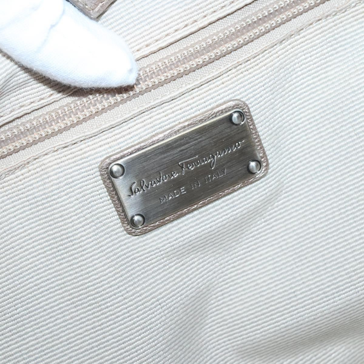 Salvatore Ferragamo Vala Leather, GOLD, LEATHER, Tote bag