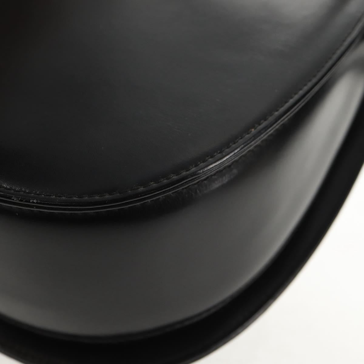 Gucci Vintage Convertible Bamboo Top Handle Bag Leather, BLACK, LEATHER, Handbag