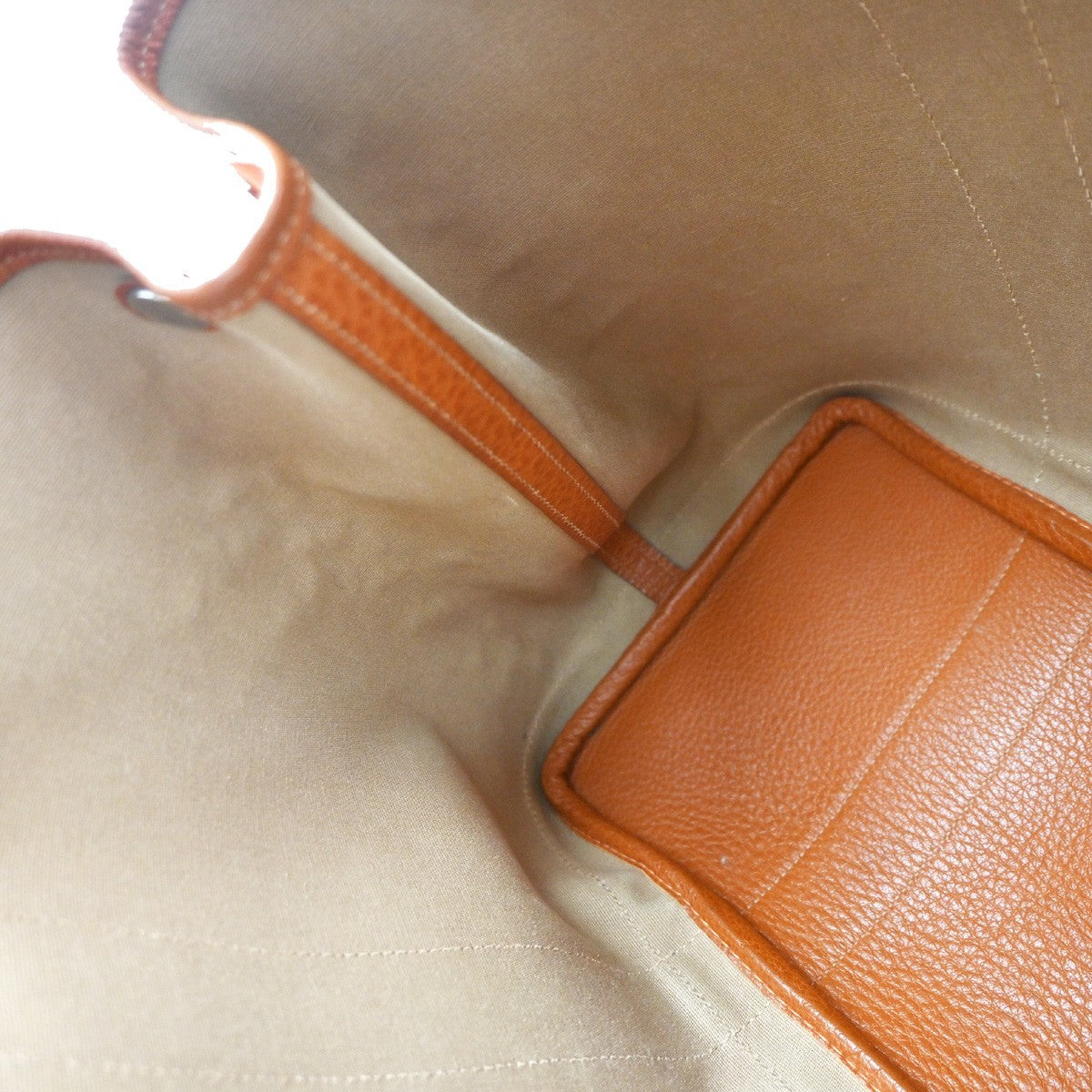 Hermes Garden Party Tote Canvas and Leather, ORANGE, CANVAS, Tote bag