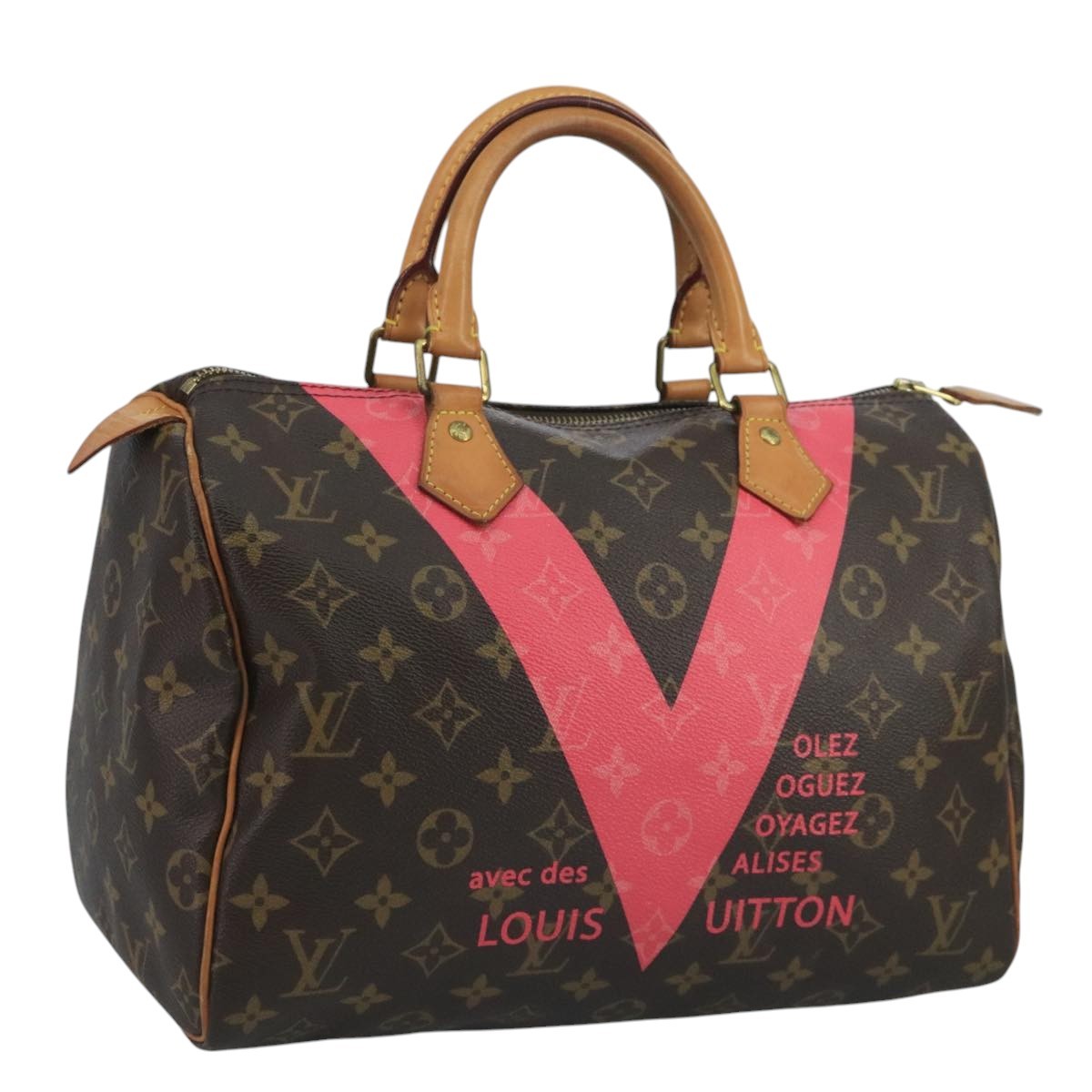 Louis Vuitton Speedy Handbag Limited Edition V Monogram Canvas, BROWN, CANVAS, Handbag