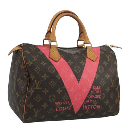 Louis Vuitton Speedy Handbag Limited Edition V Monogram Canvas, BROWN, CANVAS, Handbag