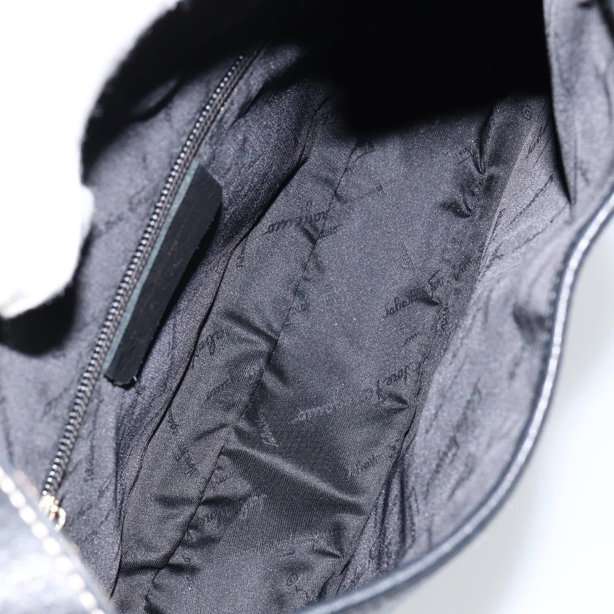 Salvatore Ferragamo Gancini Shoulder Bag Leather, BLACK, LEATHER, Shoulder bag