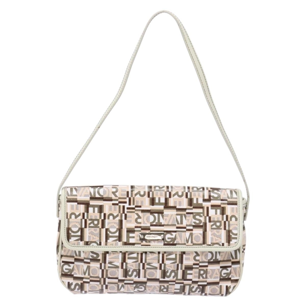 Salvatore Ferragamo Vintage clutch Bag Canvas, BEIGE, CANVAS, Clutche & pouche