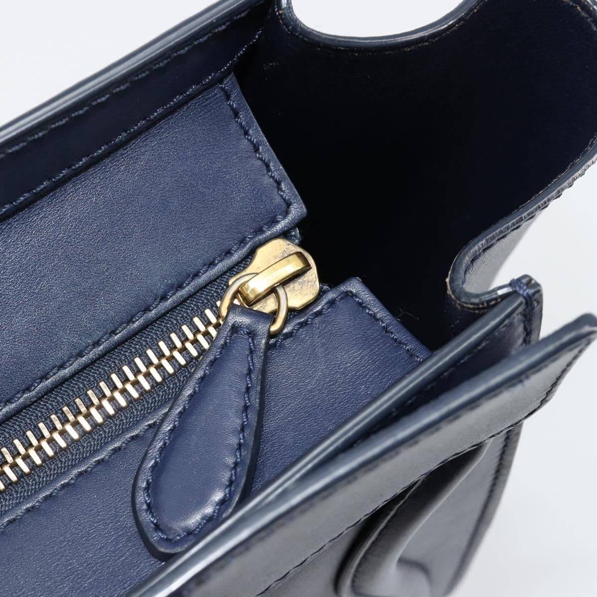 Celine Tricolor Luggage Bag Leather, Navy, Leather, Handbag