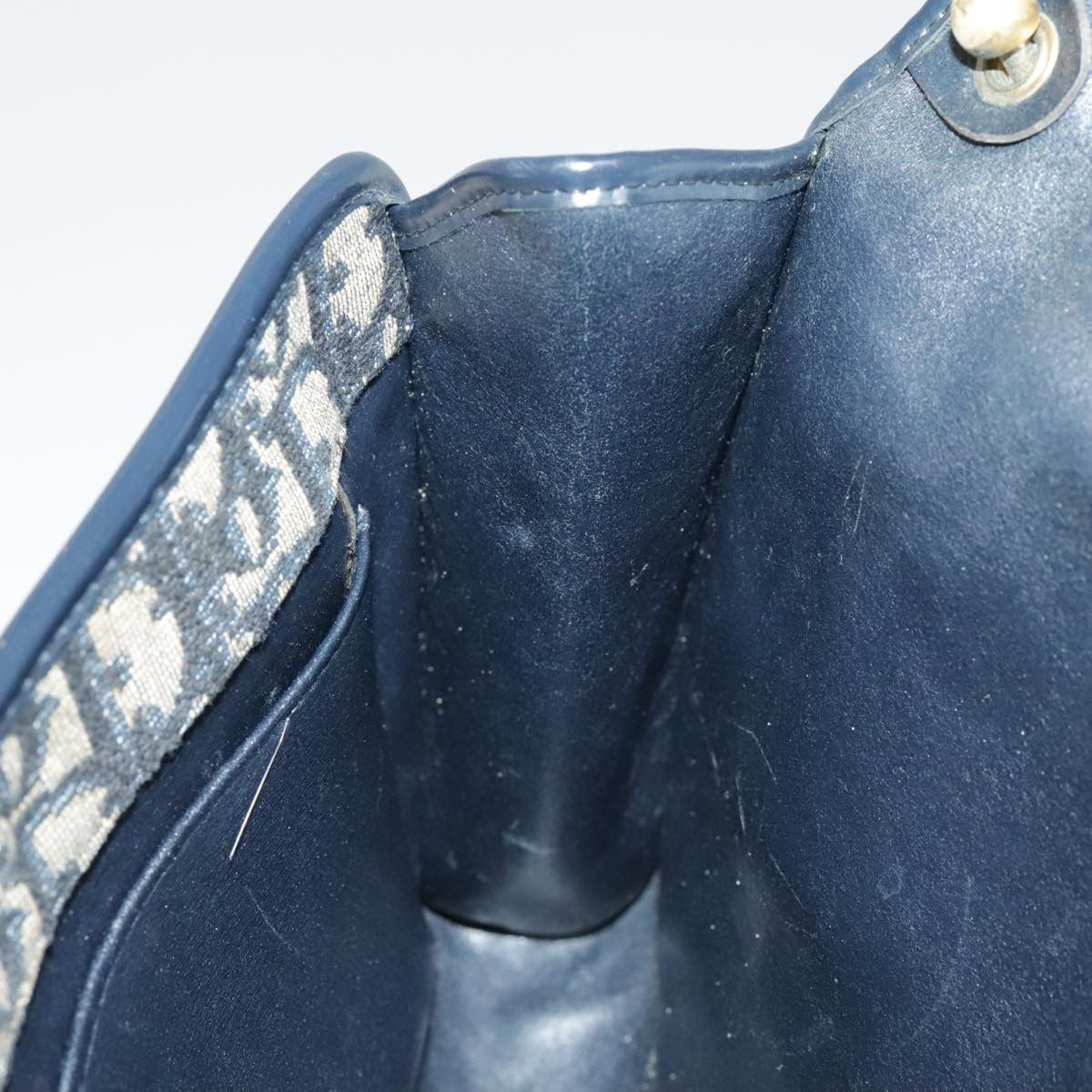 Christian Dior Vintage Flap Crossbody Bag Canvas, NAVY, CANVAS, Shoulder bag