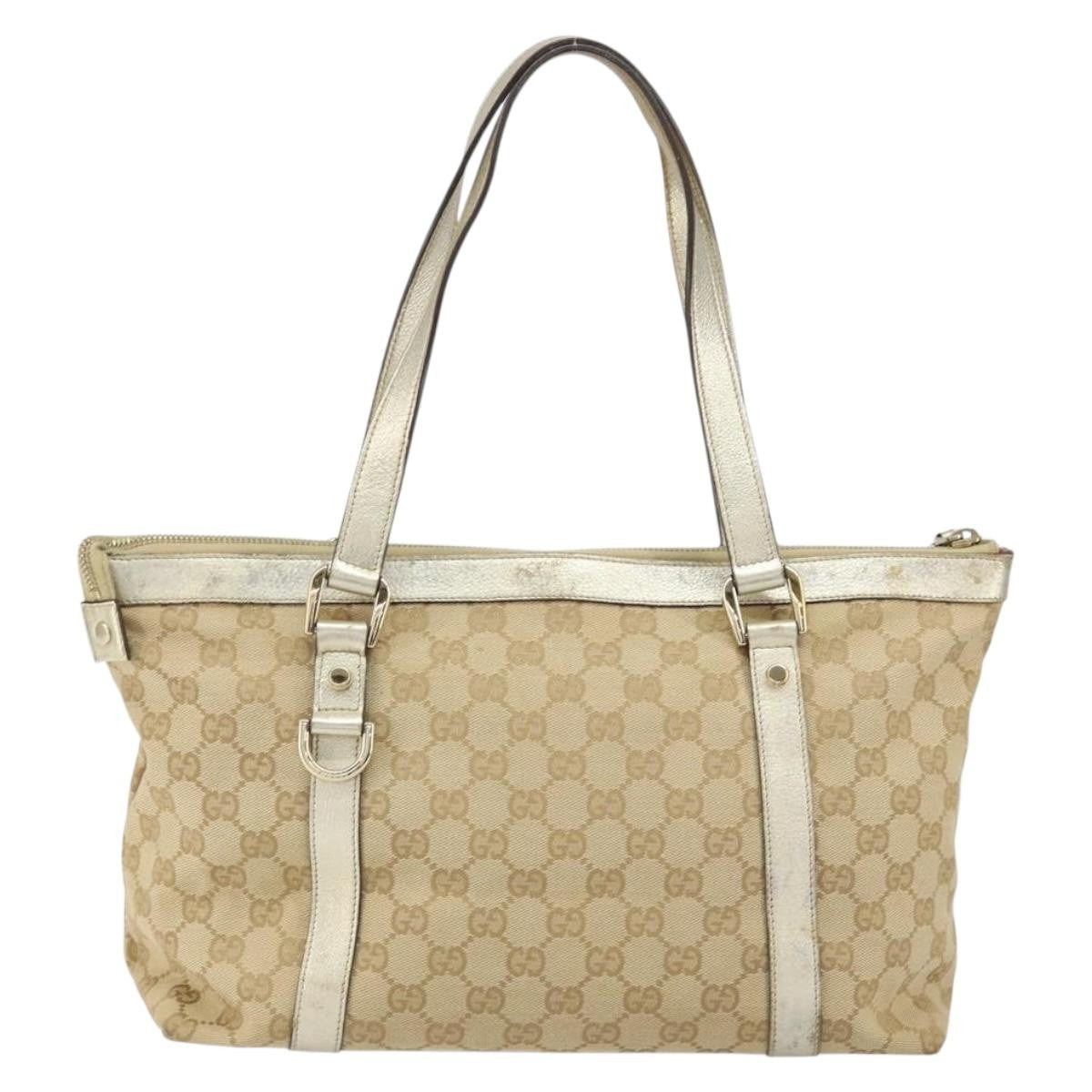 Gucci Abbey Tote GG Canvas, BEIGE, CANVAS, Tote bag