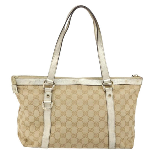 Gucci Abbey Tote GG Canvas, BEIGE, CANVAS, Tote bag