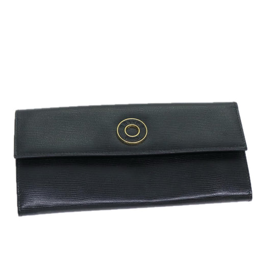 Celine Circle Logo Compact Wallet Leather, BLACK, LEATHER, Wallets