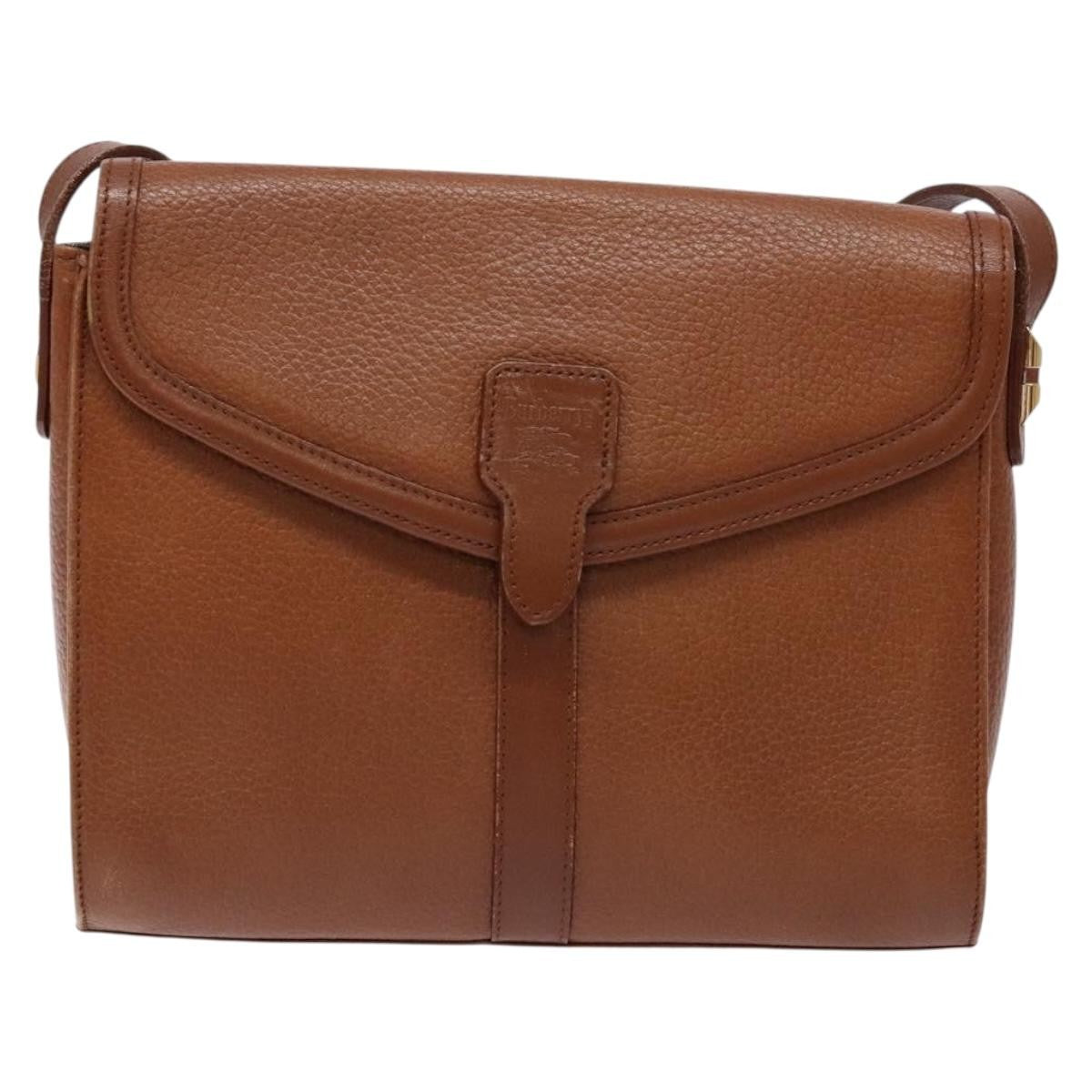 Burberry Flap Shoulder Bag Leather, BROWN, LEATHER, Shoulder bag