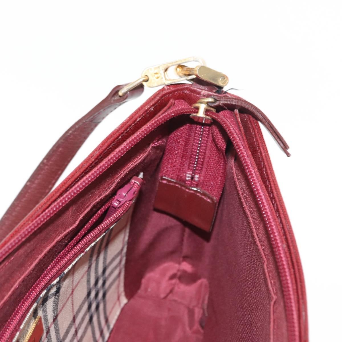 Burberry Vintage Shoulder Bag Leather, BURGUNDY, LEATHER, Shoulder bag