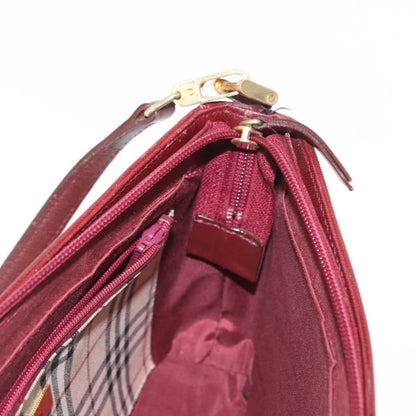 Burberry Vintage Shoulder Bag Leather, BURGUNDY, LEATHER, Shoulder bag