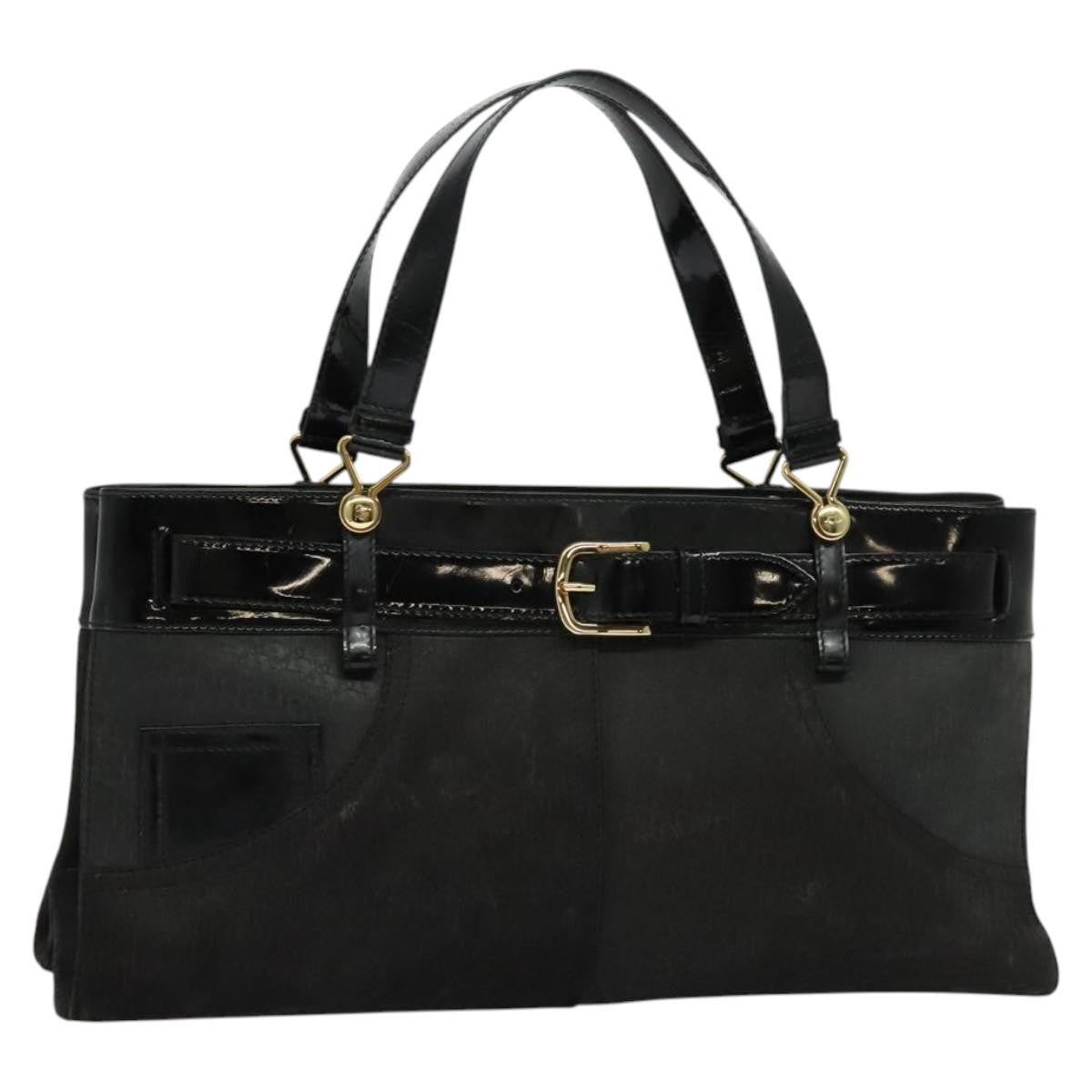 Christian Dior Vintage Trotter Horizontal Tote Canvas, BLACK, CANVAS, Tote bag
