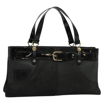 Christian Dior Vintage Trotter Horizontal Tote Canvas, BLACK, CANVAS, Tote bag