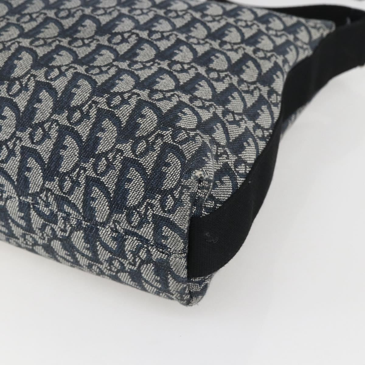 Christian Dior Vintage Trotter Shoulder Bag Canvas, NAVY, CANVAS, Shoulder bag