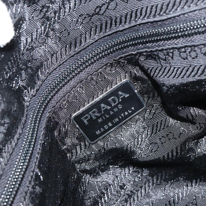 Prada Vintage Shoulder Bag Nylon and Leather, BLACK, NYLON, Shoulder bag