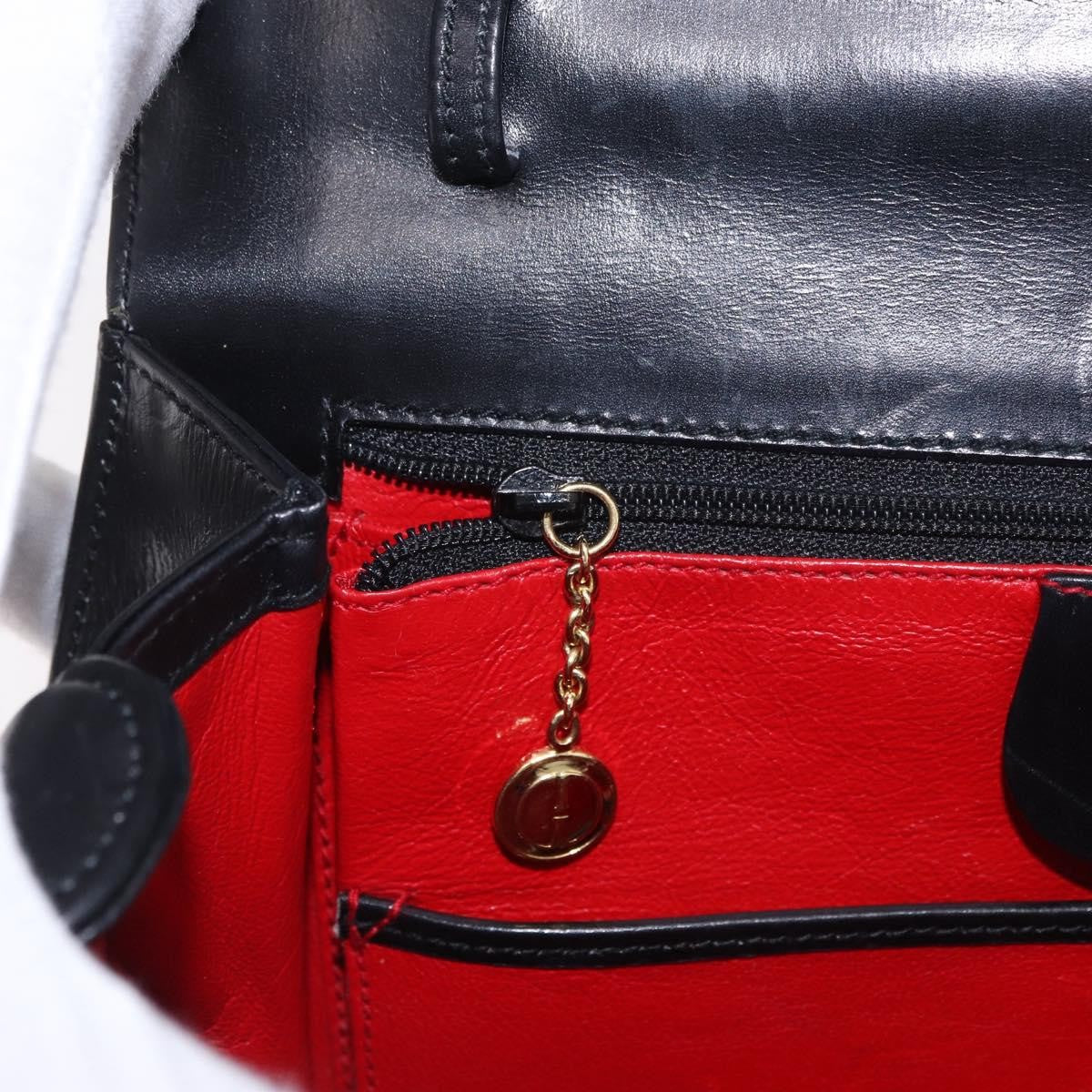 Gucci Vintage Convertible Bamboo Top Handle Bag Leather, Black, Leather, Handbag
