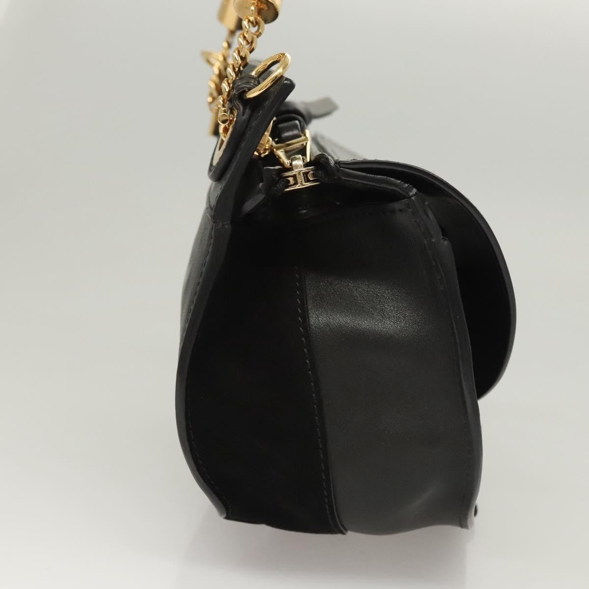 Chloe Goldie Shoulder Bag Leather, BLACK, LEATHER, Shoulder bag
