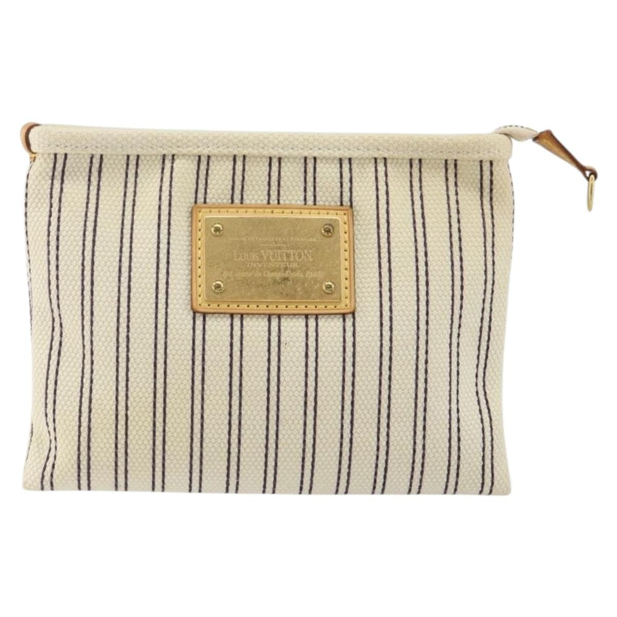 Louis Vuitton Antigua Pouch Canvas, BEIGE, CANVAS, Clutche & pouche