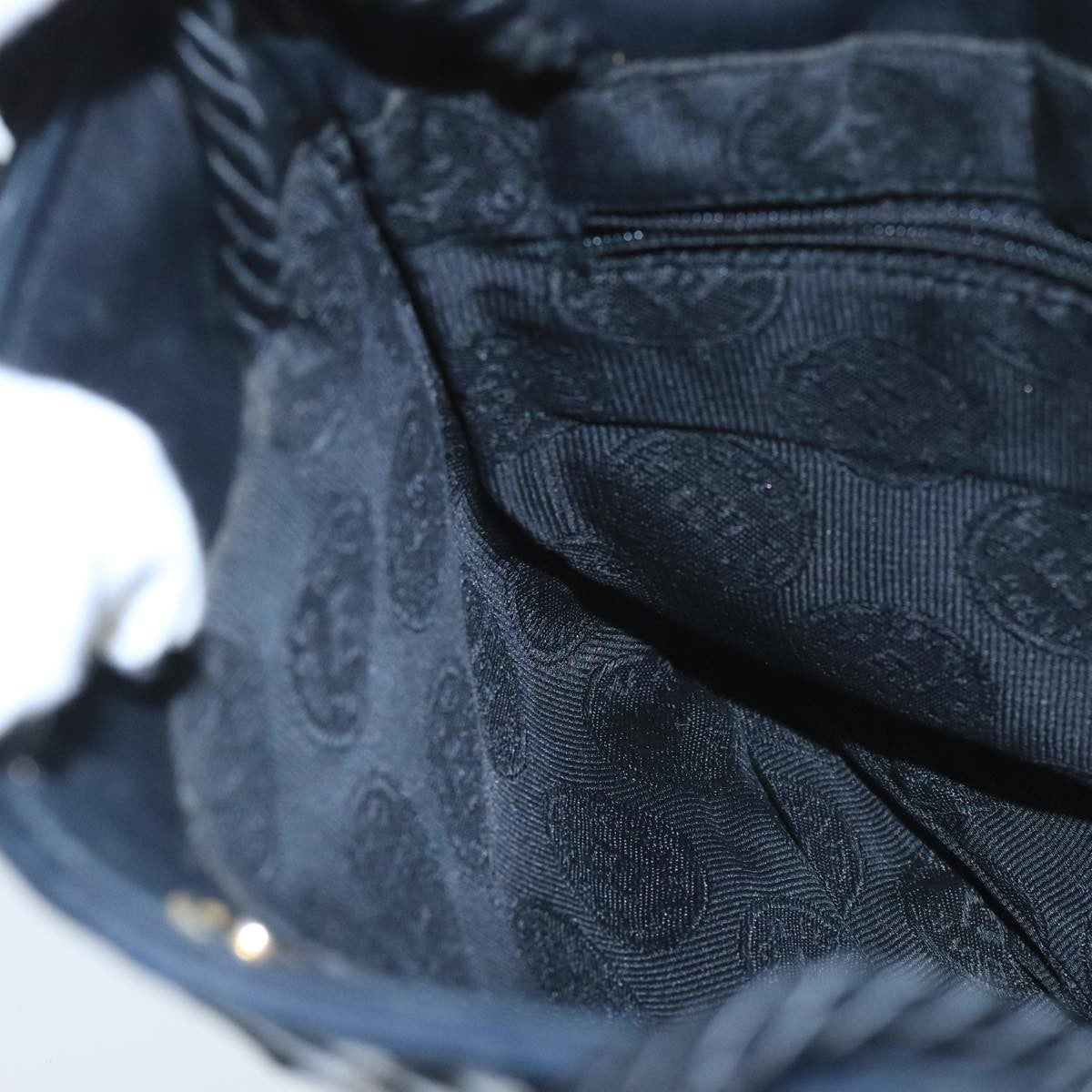 Fendi FF Logo Stamp Zip Pouch Printed Leather, BLACK, LEATHER, Shoulder bag