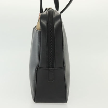 Burberry Nova Check Handbag Leather and Nylon, BLACK, LEATHER, Handbag