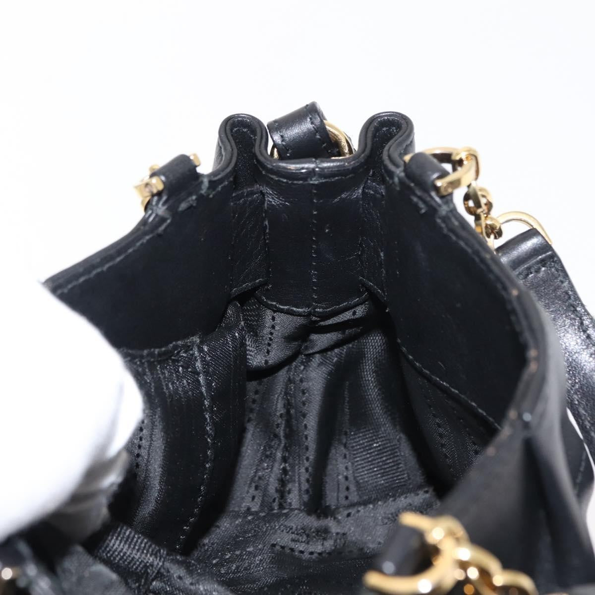 Salvatore Ferragamo W Chain Tote Leather, BLACK, LEATHER, Handbag